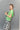 Short Sleeve Sheer Hoodie / Green